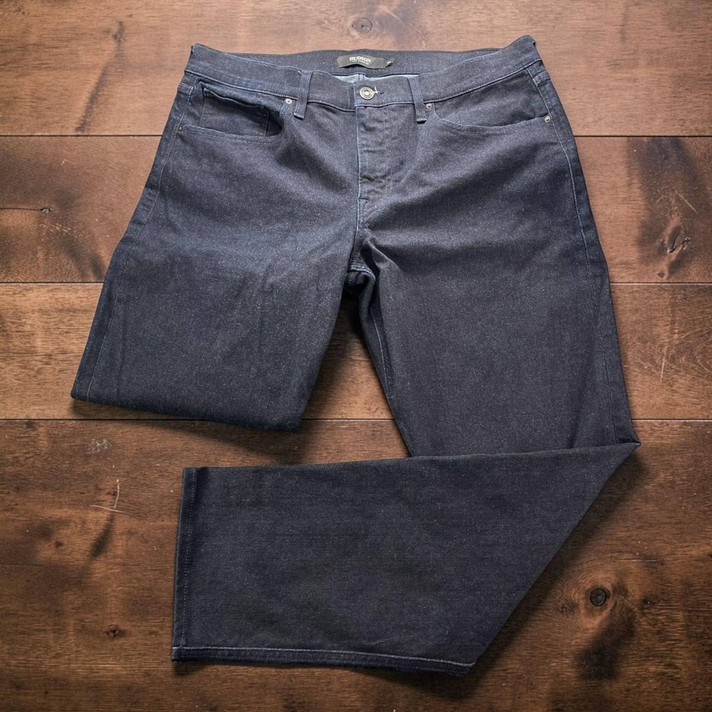 Hudson Blake Slim Straight Jeans Mens 40x32 Dark Indigo Stretch Denim